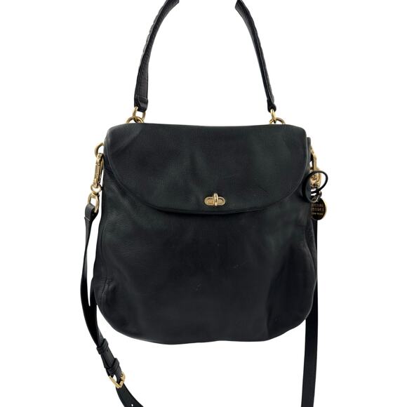Henri Bendel Handbags - Henri Bendel West 57th Black Pebbled Leather Satchel / Crossbody Bag